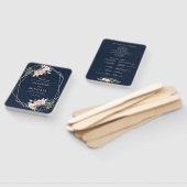 海軍とモダン赤面のスライバー結婚式プログラム ハンドファン (組立なし)