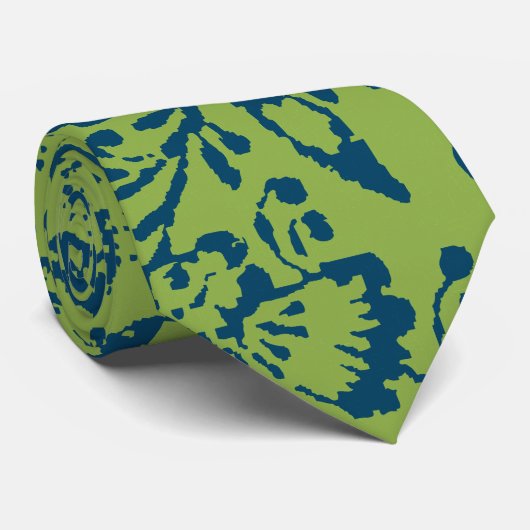 海軍とライムヴィンテージペイズリー結婚フローラのネクタイ ネクタイ (ロール)