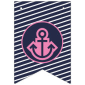 海軍と明るいピンクのバンテ航海のィング旗 バンティングフラッグ (第3の旗)