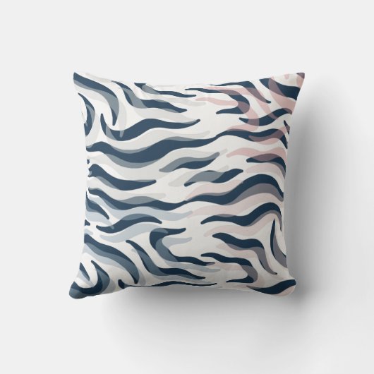 海軍と水色のアニマルプリント クッション (裏面)