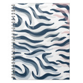 海軍と水色のアニマルプリント ノートブック (正面)