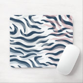 海軍と水色のアニマルプリント マウスパッド (マウス)