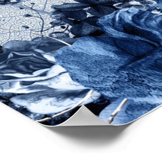 海軍と白と銀の箔の結婚歓迎 ポスター (角)