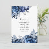 海軍と白と銀結婚箔 招待状 (スタンド正面)