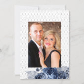 海軍と白と銀結婚箔 招待状 (裏面)