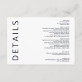 海軍と白のミニマエレガントラモダンリスト結婚の エンクロージャーカード (正面)