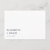 海軍と白のミニマエレガントラモダンリスト結婚の エンクロージャーカード (裏面)