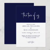 海軍と白の二結婚人 招待状 (正面/裏面)