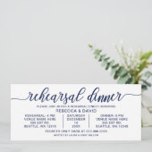 海軍と白の書道のリハーサルディナー 招待状 (スタンド正面)