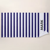 海軍と白ストライプの人 ビーチタオル (正面)