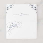 海軍と白ヴィンテージ書結婚の プレイスカード (外部開封)