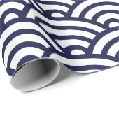 海軍と白日本の青海波図 ラッピングペーパー (ロールコーナー)