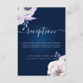 海軍と薄紫バラウェディングレセプション エンクロージャーカード (正面)