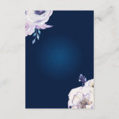 海軍と薄紫バラウェディングレセプション エンクロージャーカード (裏面)