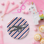 海軍と赤のヴィンテージ飛行機の紙プレート ペーパープレート (パーティー)