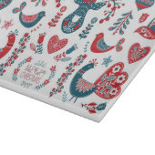 海軍と赤クリスマスススススススカンジナビアフォークアート カッティングボード (角)