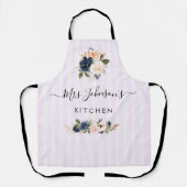 海軍と赤面のフローラのパーソナライズされた文字 エプロン (正面)