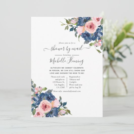 海軍と赤面のフローラベビーシャワーby Mail 招待状 (スタンド正面)