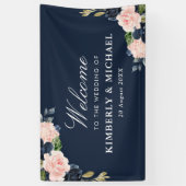 海軍と赤面のフローラ歓迎結婚の 横断幕 (縦)