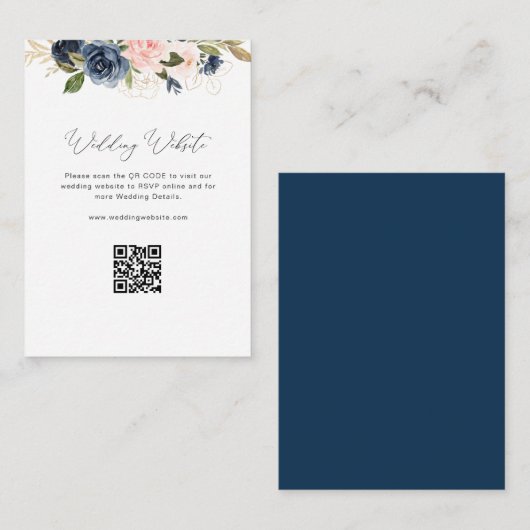 海軍と赤面のフローラ結婚のウェブサイト エンクロージャーカード (正面/裏面)