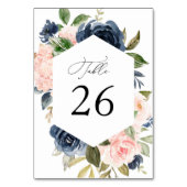 海軍と赤面の水色のフローラ テーブルナンバー (正面)