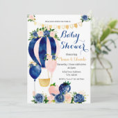 海軍と赤面バルーン赤ちゃんシャワー招待状 シーズンカード (スタンド正面)