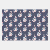 海軍と赤面パーティー |青いピンクの紙吹雪バルーン ラッピングペーパーシート (正面)