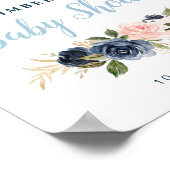 海軍と赤面フローラの赤ちゃんシャワー歓迎サイン ポスター (角)