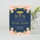 海軍と赤面フローラナースピン留め式 招待状 (スタンド正面)