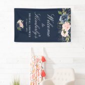 海軍と赤面フローラブライダルシャワー歓迎サイン 横断幕 (インサイチュ)