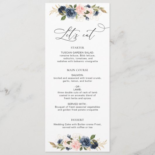 海軍と赤面フローラ結婚ズ メニュー (正面)