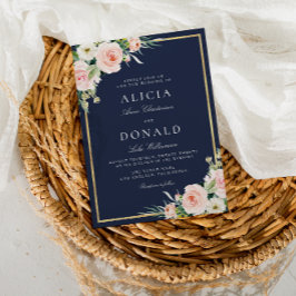 海軍と赤面フローラ結婚式招待状 招待状