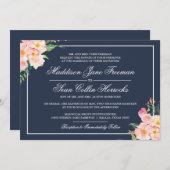 海軍と赤面フローラ結婚式招待状 招待状 (正面/裏面)