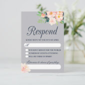 海軍と赤面フローラ結婚式RSVP 出欠カード (スタンド正面)
