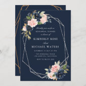 海軍と赤面フローラ銀のリハーサルディナー 招待状 (正面/裏面)