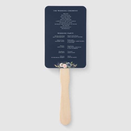 海軍と赤面フローラ銀フレーム ハンドファン (裏面)