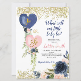 海軍と赤面気球の性別を明らかにする招待状 招待状