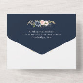 海軍と赤面結婚の花 オールインワン招待状 (裏面)