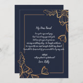 海軍と金のフローラが私の花嫁になる 招待状 (正面/裏面)