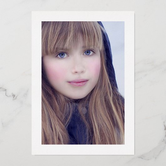 海軍と金ゴールドのフェイクアゲートバルミツワー写真 箔招待状 (裏面)