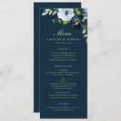 海軍と金ゴールドのフローラ結婚のメニュー メニュー (正面/裏面)