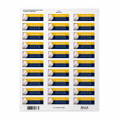 海軍と金ゴールドの住所 ラベル (フルシート)