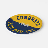 海軍と金ゴールドの卒業おめでとう – あなたはそれをやった ペーパープレート (アングル)