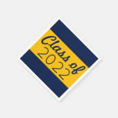 海軍と金ゴールドの学年卒業 スタンダードカクテルナプキン (角)