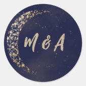 海軍と金ゴールドの月と後結婚ろ ラウンドシール (正面)