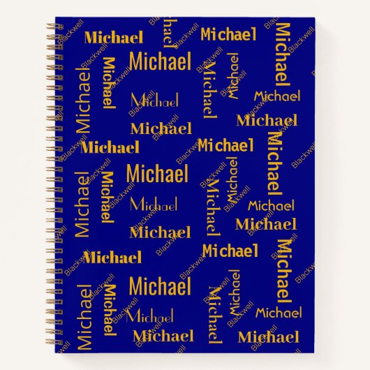 海軍と金ゴールドの繰り返し名クラス ノートブック (正面)