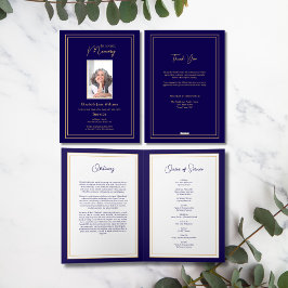 海軍と金ゴールドの葬儀の順序Photo Card カード