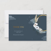 海軍と金ゴールドは月のサンキューカード 案内状 (正面)