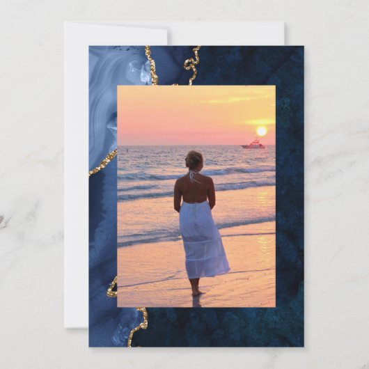 海軍と金ゴールドアゲート生命お祝い 招待状 (裏面)