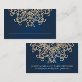 海軍と金ゴールドインディアンインスパイア座席座席表 プレイスカード (正面/裏面)